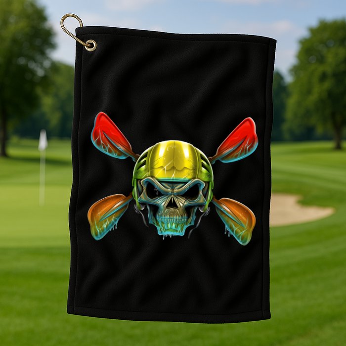 Kayak Skull Golf Towel
