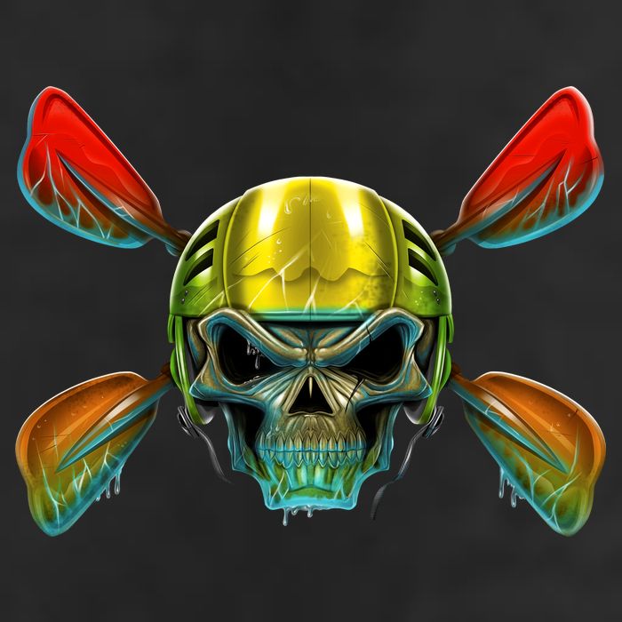 Kayak Skull Golf Towel