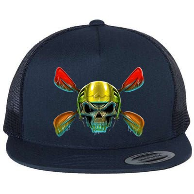 Kayak Skull Flat Bill Trucker Hat