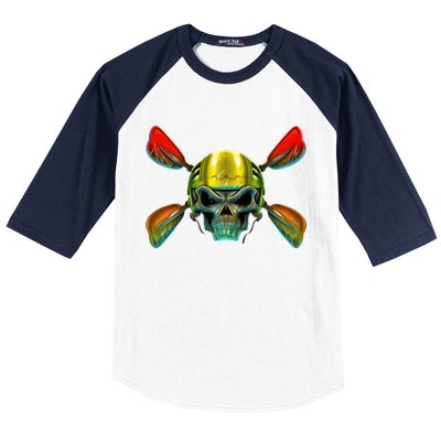 Kayak Skull Baseball Sleeve Shirt