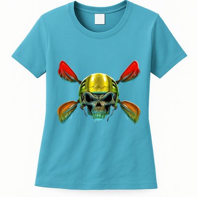Kayak Skull Womens T-Shirt