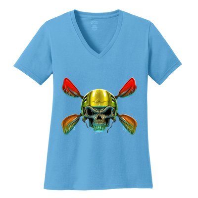Kayak Skull Women's V-Neck T-Shirt