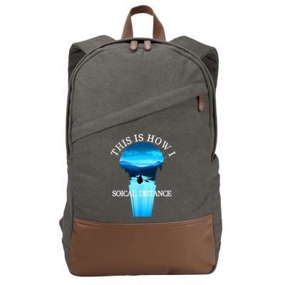 Kayak This Is How I Social Distancing Cotton Canvas Backpack