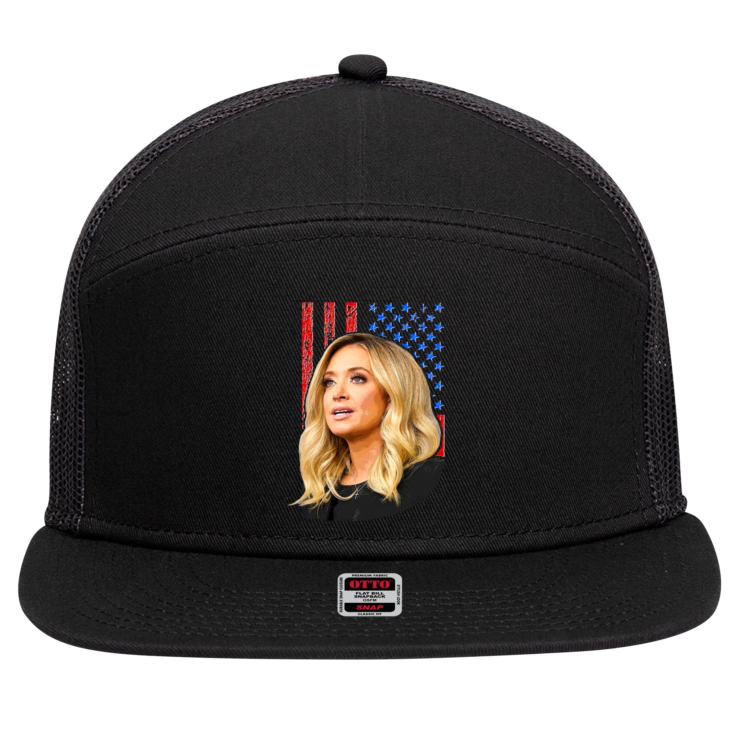 Kayleigh McEnany USA Flag 7 Panel Mesh Trucker Snapback Hat