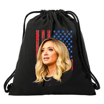 Kayleigh McEnany USA Flag Drawstring Bag