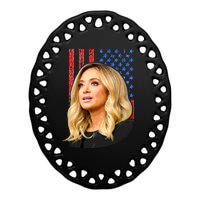 Kayleigh McEnany USA Flag Ceramic Oval Ornament