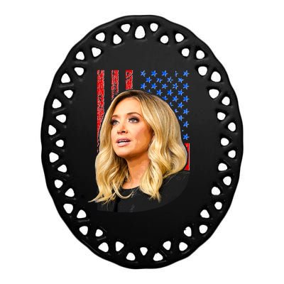 Kayleigh McEnany USA Flag Ceramic Oval Ornament