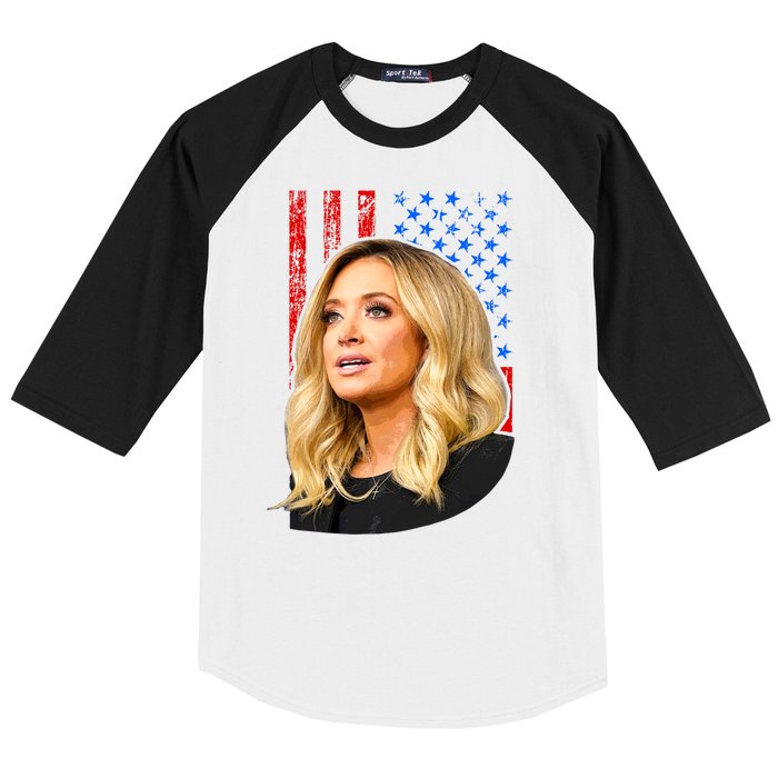 Kayleigh McEnany USA Flag Baseball Sleeve Shirt