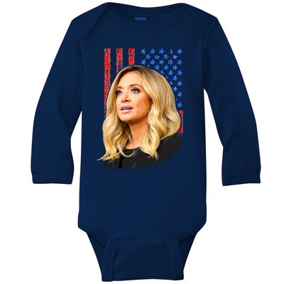 Kayleigh McEnany USA Flag Baby Long Sleeve Bodysuit