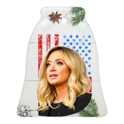 Kayleigh McEnany USA Flag Ceramic Bell Ornament