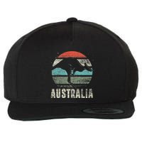 Kangaroo Aussie Zoo Animal Lover Retro Australia Wool Snapback Cap