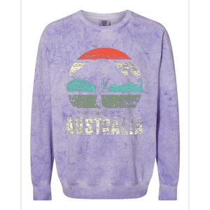 Kangaroo Aussie Zoo Animal Lover Retro Australia Colorblast Crewneck Sweatshirt