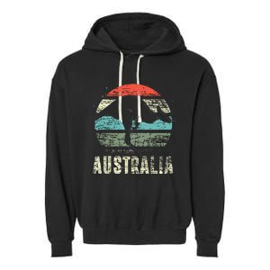 Kangaroo Aussie Zoo Animal Lover Retro Australia Garment-Dyed Fleece Hoodie