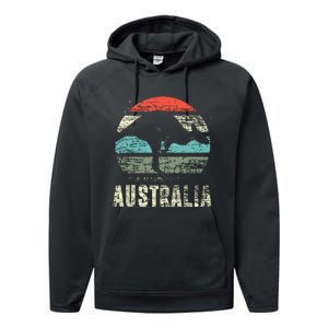 Kangaroo Aussie Zoo Animal Lover Retro Australia Performance Fleece Hoodie