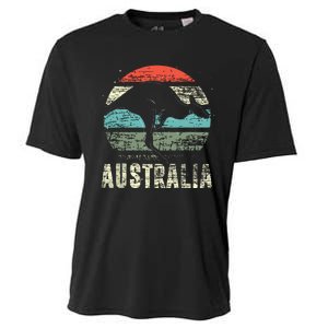 Kangaroo Aussie Zoo Animal Lover Retro Australia Cooling Performance Crew T-Shirt