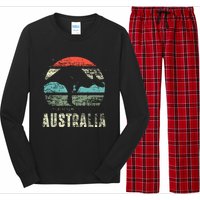 Kangaroo Aussie Zoo Animal Lover Retro Australia Long Sleeve Pajama Set