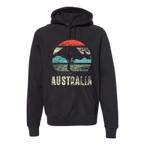 Kangaroo Aussie Zoo Animal Lover Retro Australia Premium Hoodie