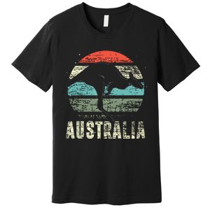 Kangaroo Aussie Zoo Animal Lover Retro Australia Premium T-Shirt