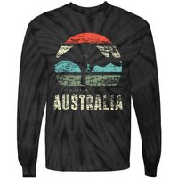 Kangaroo Aussie Zoo Animal Lover Retro Australia Tie-Dye Long Sleeve Shirt