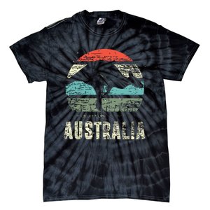 Kangaroo Aussie Zoo Animal Lover Retro Australia Tie-Dye T-Shirt