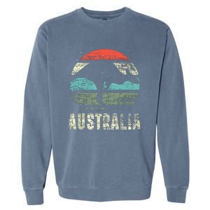 Kangaroo Aussie Zoo Animal Lover Retro Australia Garment-Dyed Sweatshirt