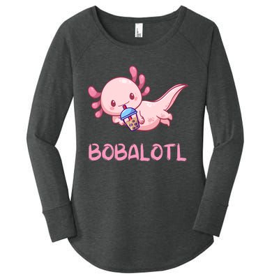 Kawaii Bobalotl Axolotl Bubble Boba Tea Women's Perfect Tri Tunic Long Sleeve Shirt