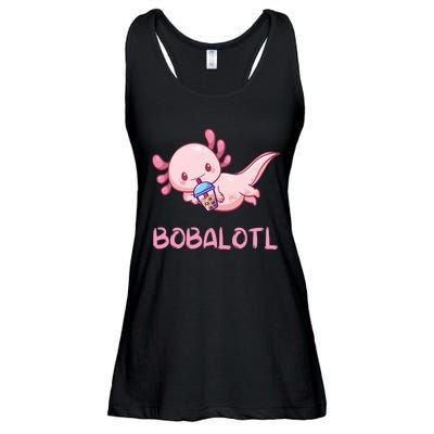 Kawaii Bobalotl Axolotl Bubble Boba Tea Ladies Essential Flowy Tank