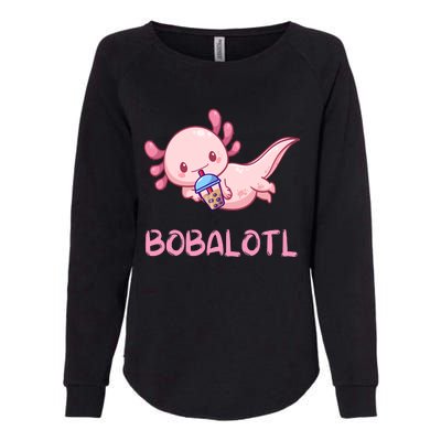 Kawaii Bobalotl Axolotl Bubble Boba Tea Womens California Wash Sweatshirt