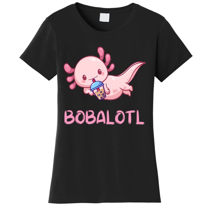 Kawaii Bobalotl Axolotl Bubble Boba Tea Women's T-Shirt