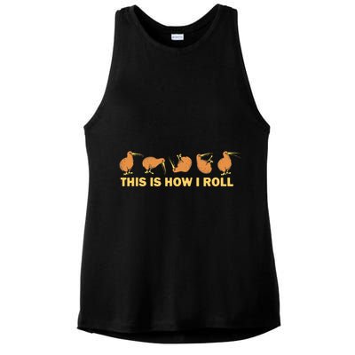 Kiwi Bird Australia Souvenir This Is How I Roll Kiwi Ladies PosiCharge Tri-Blend Wicking Tank