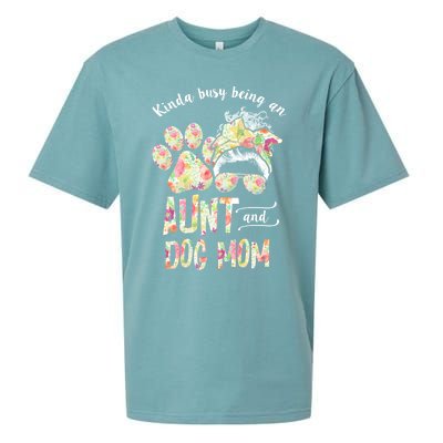 Kinda Busy An Aunt And A Dog Mom Mother's Day Great Gift Sueded Cloud Jersey T-Shirt