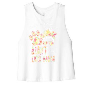 Kinda Busy An Aunt And A Dog Mom Mother's Day Great Gift Women's Racerback Cropped Tank