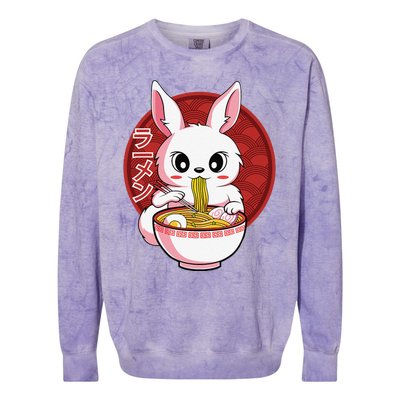 Kawaii Bunny Anime Ra Japanese Noodles Rabbit Lover Colorblast Crewneck Sweatshirt