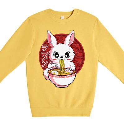 Kawaii Bunny Anime Ra Japanese Noodles Rabbit Lover Premium Crewneck Sweatshirt