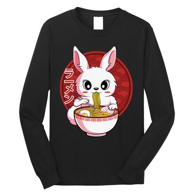 Kawaii Bunny Anime Ra Japanese Noodles Rabbit Lover Long Sleeve Shirt