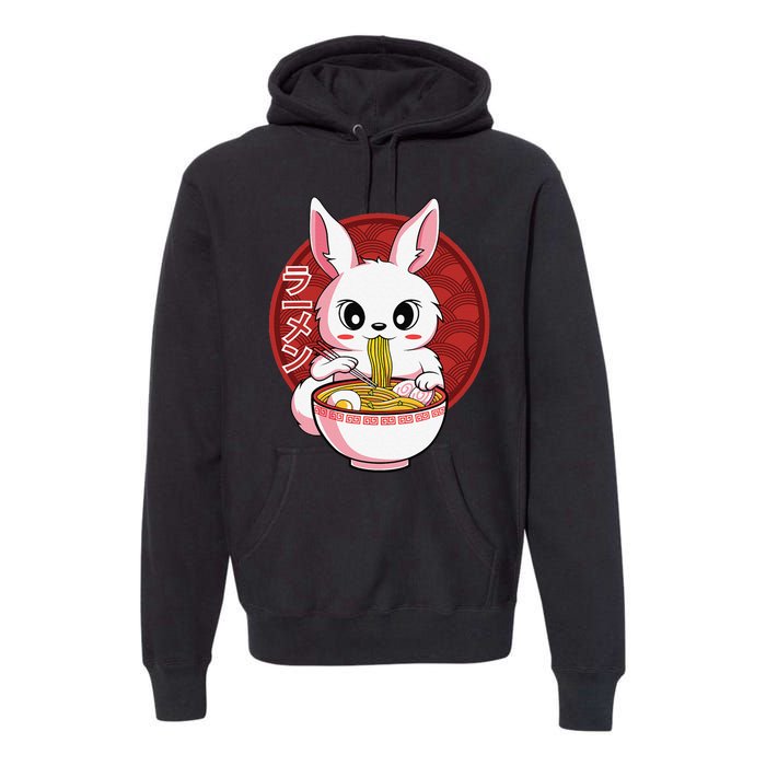 Kawaii Bunny Anime Ra Japanese Noodles Rabbit Lover Premium Hoodie