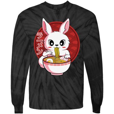 Kawaii Bunny Anime Ra Japanese Noodles Rabbit Lover Tie-Dye Long Sleeve Shirt