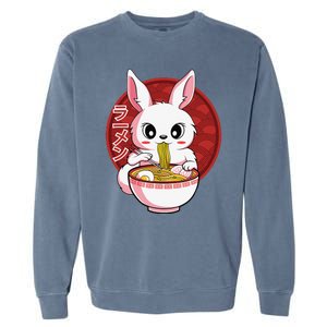 Kawaii Bunny Anime Ra Japanese Noodles Rabbit Lover Garment-Dyed Sweatshirt