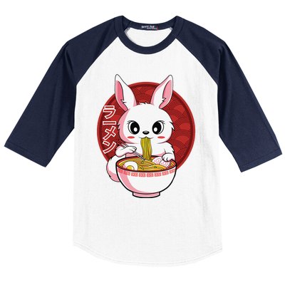 Kawaii Bunny Anime Ra Japanese Noodles Rabbit Lover Baseball Sleeve Shirt