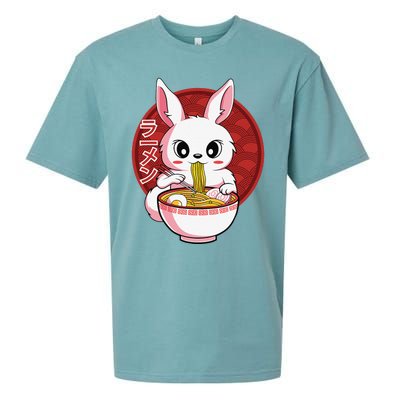 Kawaii Bunny Anime Ra Japanese Noodles Rabbit Lover Sueded Cloud Jersey T-Shirt