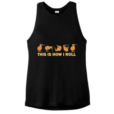 Kiwi Bird Australia Souvenir This Is How I Roll Kiwi Ladies PosiCharge Tri-Blend Wicking Tank