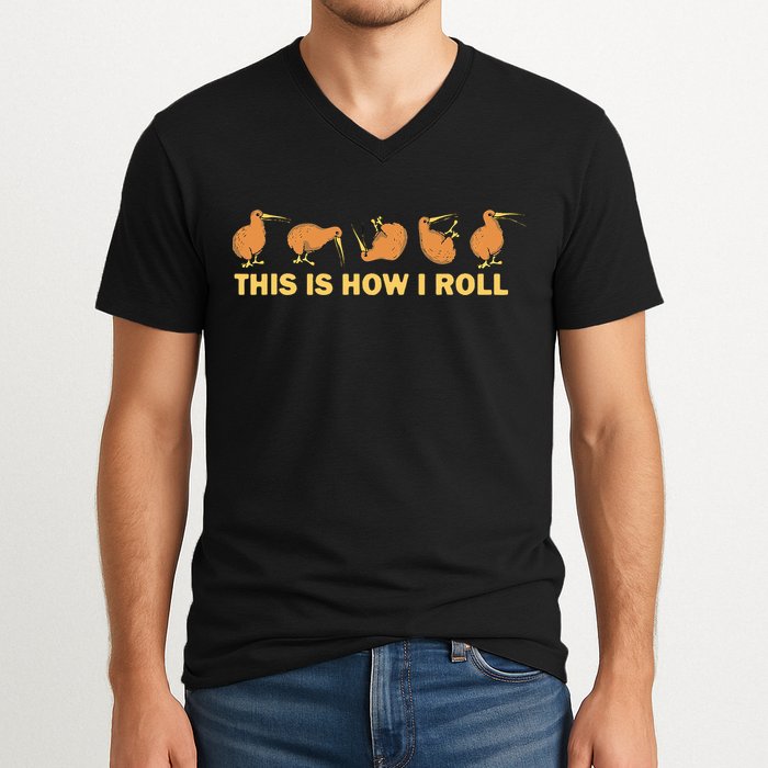 Kiwi Bird Australia Souvenir This Is How I Roll Kiwi V-Neck T-Shirt
