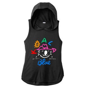 Koala Blue Australia Cute Rip Olivia Ladies PosiCharge Tri-Blend Wicking Draft Hoodie Tank