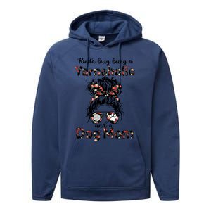 Kinda Busy Being A Yarnaholic And A Dog Mom Crocheting Lover Gift Performance Fleece Hoodie