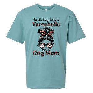 Kinda Busy Being A Yarnaholic And A Dog Mom Crocheting Lover Gift Sueded Cloud Jersey T-Shirt