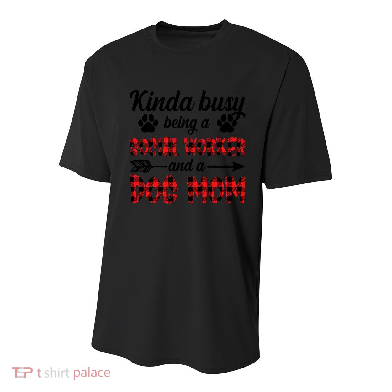 Kinda Busy Being A Social Worker And A Dog Mom Funny Gift Youth Performance Sprint T-Shirt
