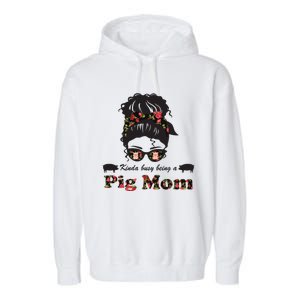 Kinda Busy Being A Pig Mom Pig Lover Funny Gift Garment-Dyed Fleece Hoodie