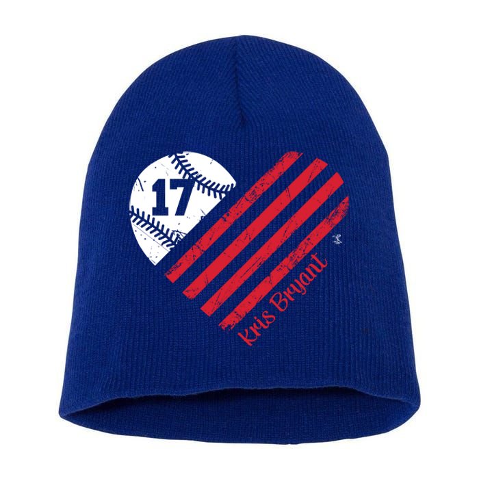 Kris Bryant Baseball Flag Heart Gift Cute Gift Short Acrylic Beanie