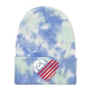 Kris Bryant Baseball Flag Heart Gift Cute Gift Tie Dye 12in Knit Beanie