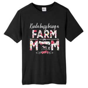 Kinda Busy Being A Farm Mom Funny Farm Mom Mother's Day Tall Fusion ChromaSoft Performance T-Shirt